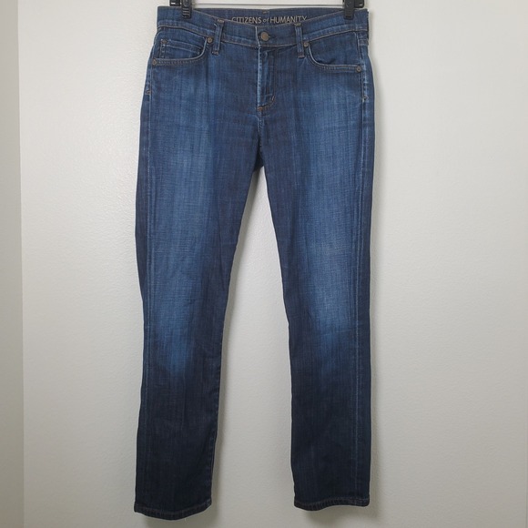Citizens of Humanity Phoebe Slim Straight Crop Jeans Dark Wash Women's Size 27 - Picture 16 of 16